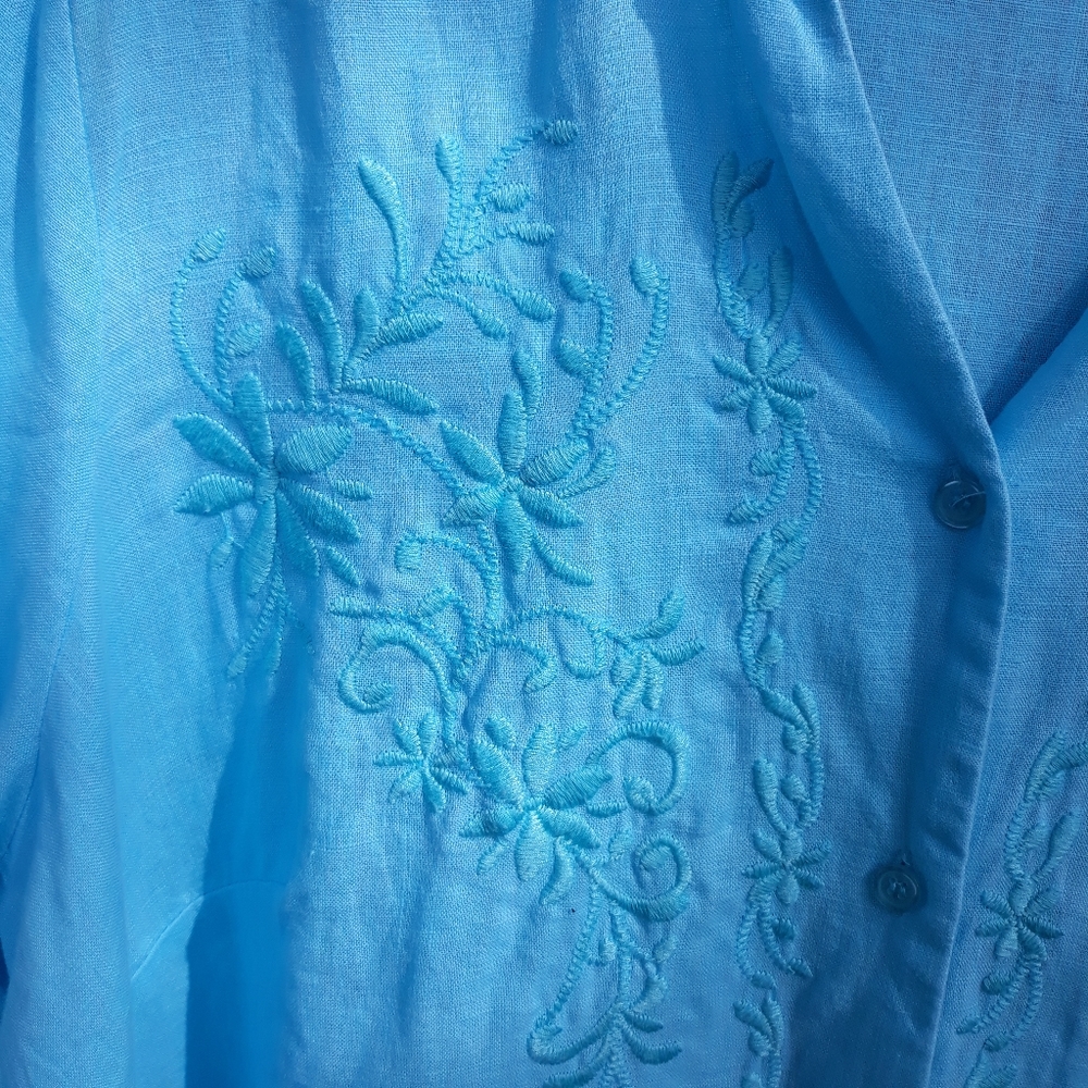 Long sleeve linen blouse - Picture 7 of 7
